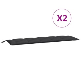 vidaXL Gartenbank-Auflagen 2 Stk. Schwarz 180x50x7 cm Oxford-Gewebe
