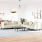 vidaXL 2-tlg. Sofagarnitur mit Kissen Creme Samt vidaXL 2-tlg. Sofagarnitur mit Kissen Creme Samt