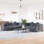 vidaXL 2-tlg. Sofagarnitur mit Kissen Dunkelgrau Samt vidaXL 2-tlg. Sofagarnitur mit Kissen Dunkelgrau Samt