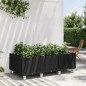 vidaXL Pflanzkasten mit Rollen Schwarz 150x80x54 cm PP vidaXL Pflanzkasten mit Rollen Schwarz 150x80x54 cm PP