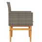 vidaXL Gartenstühle mit Kissen 2 Stk. Grau Poly Rattan Massivholz vidaXL Gartenstühle mit Kissen 2 Stk. Grau Poly Rattan Massivholz