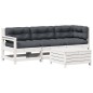vidaXL 4-tlg. Garten-Lounge-Set mit Kissen Weiß Massivholz Kiefer vidaXL 4-tlg. Garten-Lounge-Set mit Kissen Weiß Massivholz Kiefer