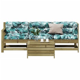 vidaXL 4-tlg. Garten-Lounge-Set mit Kissen Kiefernholz Imprägniert