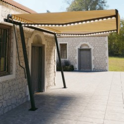 Gelenkarmmarkise mit LED 4,5x3 m Gelb & Weiß