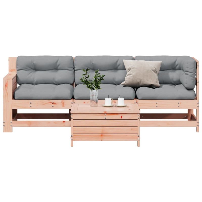 vidaXL 4-tlg. Garten-Lounge-Set mit Kissen Massivholz Douglasie vidaXL 4-tlg. Garten-Lounge-Set mit Kissen Massivholz Douglasie