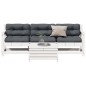 vidaXL 4-tlg. Garten-Lounge-Set mit Kissen Weiß Massivholz Kiefer vidaXL 4-tlg. Garten-Lounge-Set mit Kissen Weiß Massivholz Kiefer