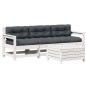 vidaXL 4-tlg. Garten-Lounge-Set mit Kissen Weiß Massivholz Kiefer vidaXL 4-tlg. Garten-Lounge-Set mit Kissen Weiß Massivholz Kiefer