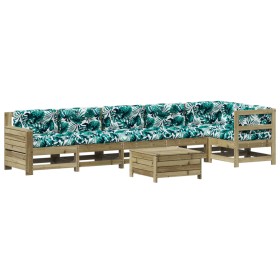 vidaXL 7-tlg. Garten-Lounge-Set mit Kissen Imprägniertes Kiefernholz