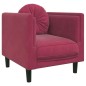 vidaXL 3-tlg. Sofagarnitur mit Kissen Weinrot Samt vidaXL 3-tlg. Sofagarnitur mit Kissen Weinrot Samt