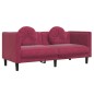 vidaXL 3-tlg. Sofagarnitur mit Kissen Weinrot Samt vidaXL 3-tlg. Sofagarnitur mit Kissen Weinrot Samt