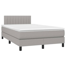 vidaXL Boxspringbett mit Matratze Hellgrau 120x190 cm Stoff