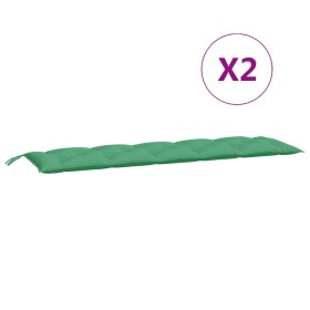 vidaXL Gartenbank-Auflagen 2 Stk. Grün 180x50x7 cm Oxford-Gewebe