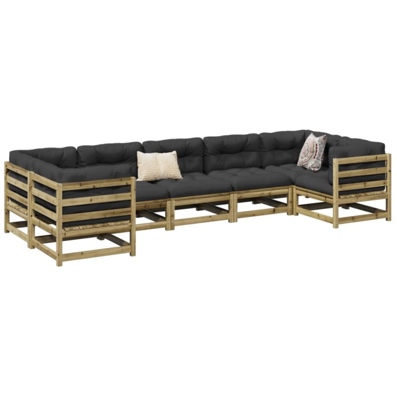 vidaXL 7-tlg. Garten-Sofagarnitur Kiefernholz Imprägniert vidaXL 7-tlg. Garten-Sofagarnitur Kiefernholz Imprägniert