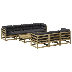 vidaXL 8-tlg. Garten-Sofagarnitur mit Kissen Kiefernholz Imprägniert