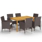 vidaXL 7-tlg. Garten-Essgruppe mit Kissen Braun vidaXL 7-tlg. Garten-Essgruppe mit Kissen Braun