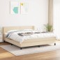 vidaXL Boxspringbett mit Matratze Creme 160x200 cm Stoff vidaXL Boxspringbett mit Matratze Creme 160x200 cm Stoff