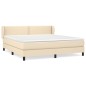 vidaXL Boxspringbett mit Matratze Creme 160x200 cm Stoff vidaXL Boxspringbett mit Matratze Creme 160x200 cm Stoff
