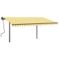 Automatische Markise mit LED & Windsensor 4x3,5 m Gelb & Weiß Automatische Markise mit LED & Windsensor 4x3,5 m Gelb & Weiß