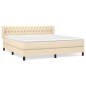 vidaXL Boxspringbett mit Matratze Creme 180x200 cm Stoff vidaXL Boxspringbett mit Matratze Creme 180x200 cm Stoff