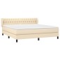 vidaXL Boxspringbett mit Matratze Creme 180x200 cm Stoff vidaXL Boxspringbett mit Matratze Creme 180x200 cm Stoff