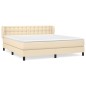vidaXL Boxspringbett mit Matratze Creme 180x200 cm Stoff vidaXL Boxspringbett mit Matratze Creme 180x200 cm Stoff