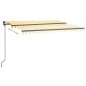 Automatische Markise mit LED & Windsensor 4x3,5 m Gelb & Weiß Automatische Markise mit LED & Windsensor 4x3,5 m Gelb & Weiß