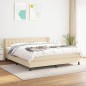 vidaXL Boxspringbett mit Matratze Creme 160x200 cm Stoff vidaXL Boxspringbett mit Matratze Creme 160x200 cm Stoff