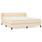 vidaXL Boxspringbett mit Matratze Creme 160x200 cm Stoff vidaXL Boxspringbett mit Matratze Creme 160x200 cm Stoff