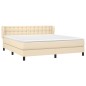vidaXL Boxspringbett mit Matratze Creme 160x200 cm Stoff vidaXL Boxspringbett mit Matratze Creme 160x200 cm Stoff