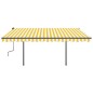 Automatische Markise mit LED & Windsensor 4x3,5 m Gelb & Weiß Automatische Markise mit LED & Windsensor 4x3,5 m Gelb & Weiß