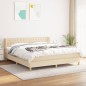 vidaXL Boxspringbett mit Matratze Creme 180x200 cm Stoff vidaXL Boxspringbett mit Matratze Creme 180x200 cm Stoff