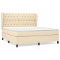 vidaXL Boxspringbett mit Matratze Creme 160x200 cm Stoff vidaXL Boxspringbett mit Matratze Creme 160x200 cm Stoff