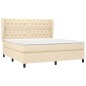 vidaXL Boxspringbett mit Matratze Creme 160x200 cm Stoff vidaXL Boxspringbett mit Matratze Creme 160x200 cm Stoff