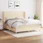 vidaXL Boxspringbett mit Matratze Creme 180x200 cm Stoff vidaXL Boxspringbett mit Matratze Creme 180x200 cm Stoff