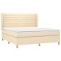 vidaXL Boxspringbett mit Matratze Creme 180x200 cm Stoff vidaXL Boxspringbett mit Matratze Creme 180x200 cm Stoff