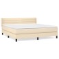 vidaXL Boxspringbett mit Matratze Creme 180x200 cm Stoff vidaXL Boxspringbett mit Matratze Creme 180x200 cm Stoff