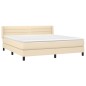 vidaXL Boxspringbett mit Matratze Creme 180x200 cm Stoff vidaXL Boxspringbett mit Matratze Creme 180x200 cm Stoff