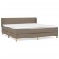 vidaXL Boxspringbett mit Matratze Taupe 160x200 cm Stoff vidaXL Boxspringbett mit Matratze Taupe 160x200 cm Stoff