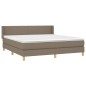 vidaXL Boxspringbett mit Matratze Taupe 160x200 cm Stoff vidaXL Boxspringbett mit Matratze Taupe 160x200 cm Stoff