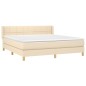 vidaXL Boxspringbett mit Matratze Creme 180x200 cm Stoff vidaXL Boxspringbett mit Matratze Creme 180x200 cm Stoff