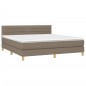 vidaXL Boxspringbett mit Matratze & LED Taupe 160x200 cm Stoff vidaXL Boxspringbett mit Matratze & LED Taupe 160x200 cm Stoff