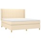 vidaXL Boxspringbett mit Matratze Creme 180x200 cm Stoff vidaXL Boxspringbett mit Matratze Creme 180x200 cm Stoff
