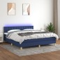 vidaXL Boxspringbett mit Matratze & LED Blau 180x200 cm Stoff vidaXL Boxspringbett mit Matratze & LED Blau 180x200 cm Stoff