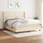 vidaXL Boxspringbett mit Matratze Creme 180x200 cm Stoff vidaXL Boxspringbett mit Matratze Creme 180x200 cm Stoff