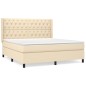vidaXL Boxspringbett mit Matratze Creme 160x200 cm Stoff vidaXL Boxspringbett mit Matratze Creme 160x200 cm Stoff