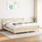 vidaXL Boxspringbett mit Matratze Creme 180x200 cm Stoff vidaXL Boxspringbett mit Matratze Creme 180x200 cm Stoff
