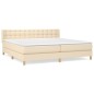 vidaXL Boxspringbett mit Matratze Creme 180x200 cm Stoff vidaXL Boxspringbett mit Matratze Creme 180x200 cm Stoff