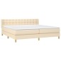 vidaXL Boxspringbett mit Matratze Creme 180x200 cm Stoff vidaXL Boxspringbett mit Matratze Creme 180x200 cm Stoff