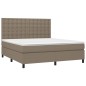 vidaXL Boxspringbett mit Matratze & LED Taupe 180x200 cm Stoff vidaXL Boxspringbett mit Matratze & LED Taupe 180x200 cm Stoff