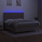 vidaXL Boxspringbett mit Matratze & LED Taupe 180x200 cm Stoff vidaXL Boxspringbett mit Matratze & LED Taupe 180x200 cm Stoff
